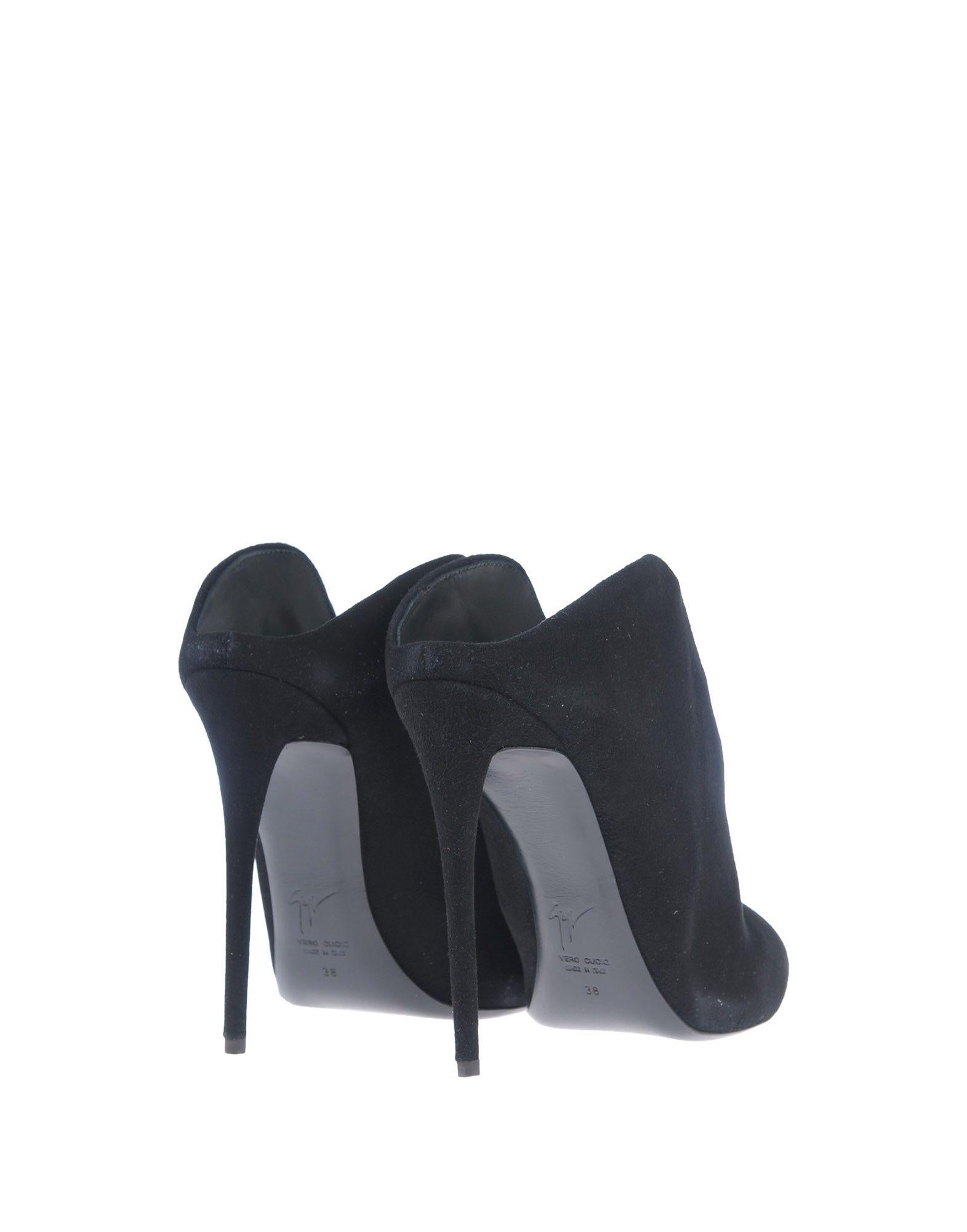 Giuseppe Zanotti NEW Black Suede Evening Sandals Slide In Mules Heels in Box 1