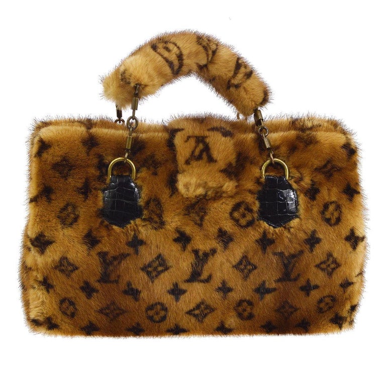 Louis Vuitton NEW Brown Cognac Trunk Top Handle Kelly Style