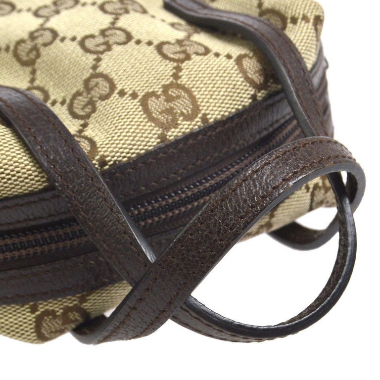Gucci Monogram Canvas Leather Evening Party Mini Tote Top Handle Satchel Bag For Sale at 1stdibs