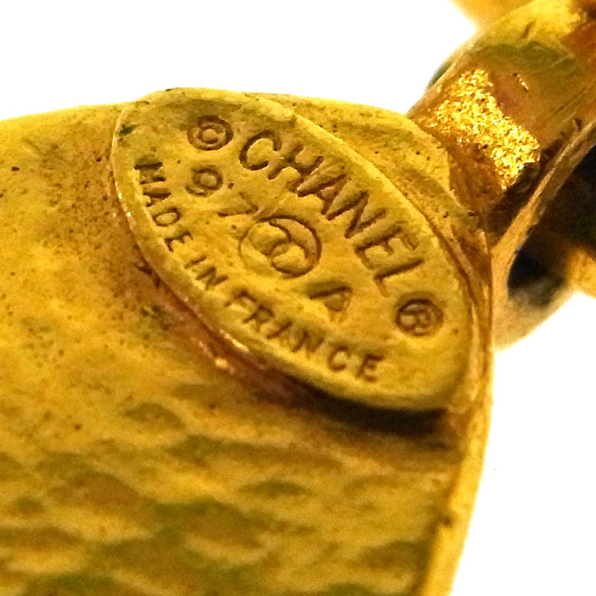 Women's Chanel Gold CC Charm Tear Drop Evening  Earrings 