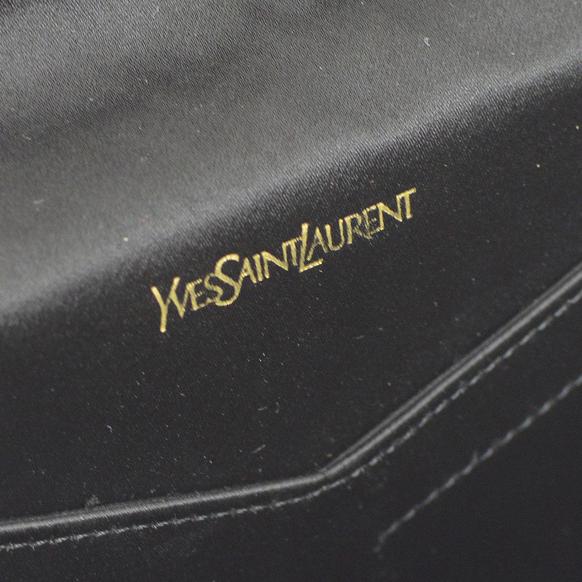 Yves Saint Laurent YSL Satin Braided 'Y' Envelope Evening Flap Clutch Bag In Excellent Condition In Chicago, IL