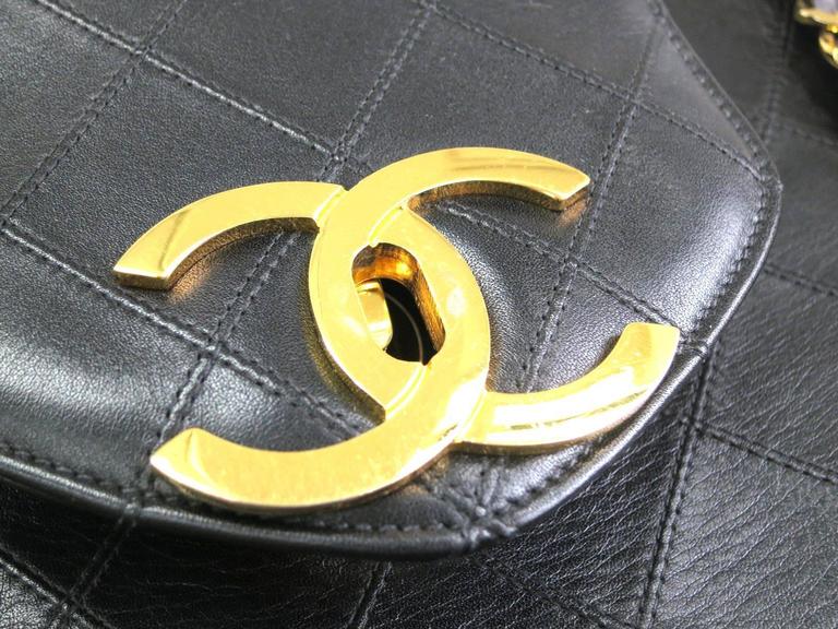 Chanel Vintage Black Quilted Calfskin Supermodel Weekender Shoulder Bag ...