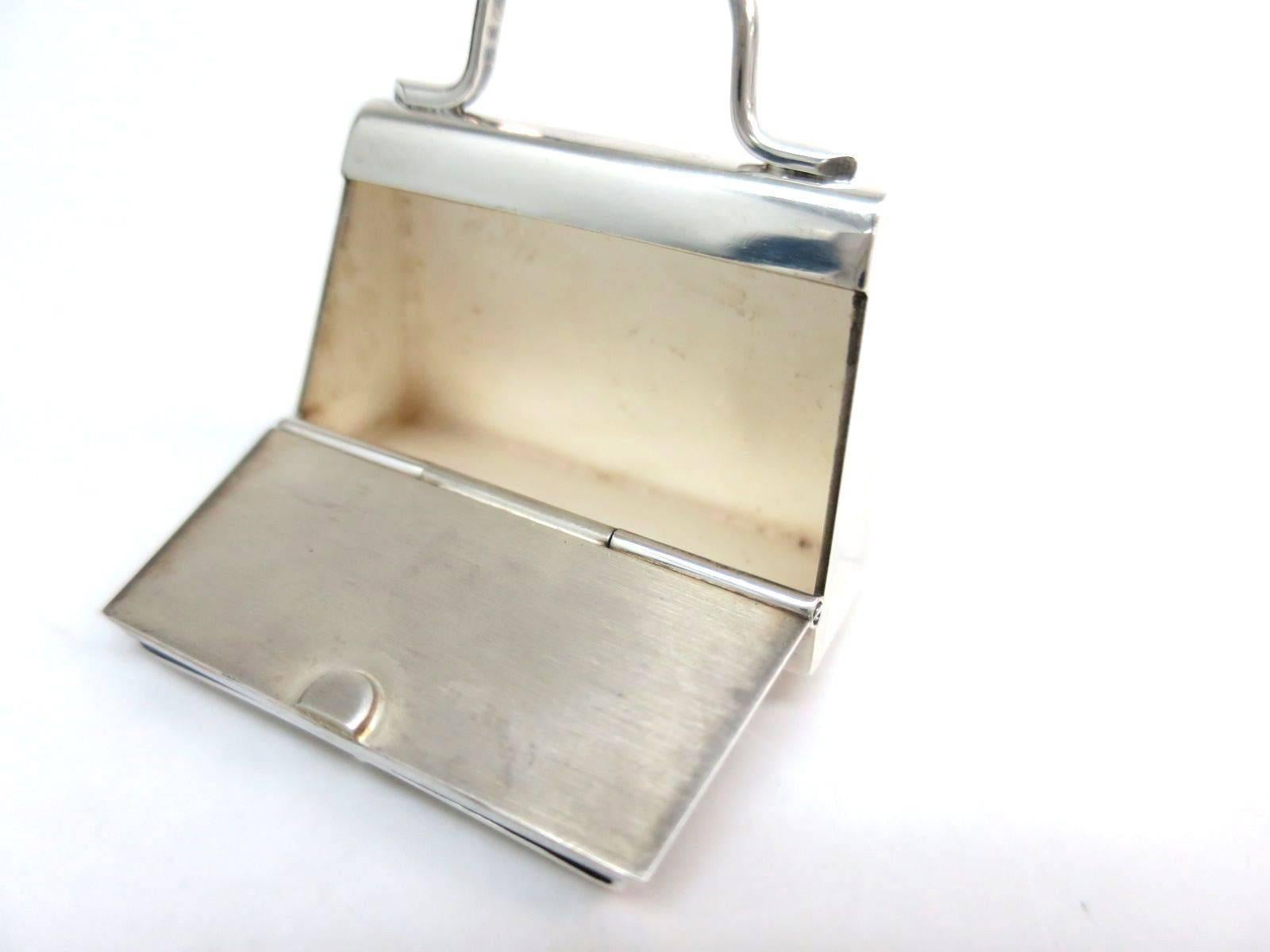 CURATOR'S NOTES

A Kelly bag in rare form: Hermes vintage sterling silver pill box.

Sterling silver 
Made in England
Measures 1.8