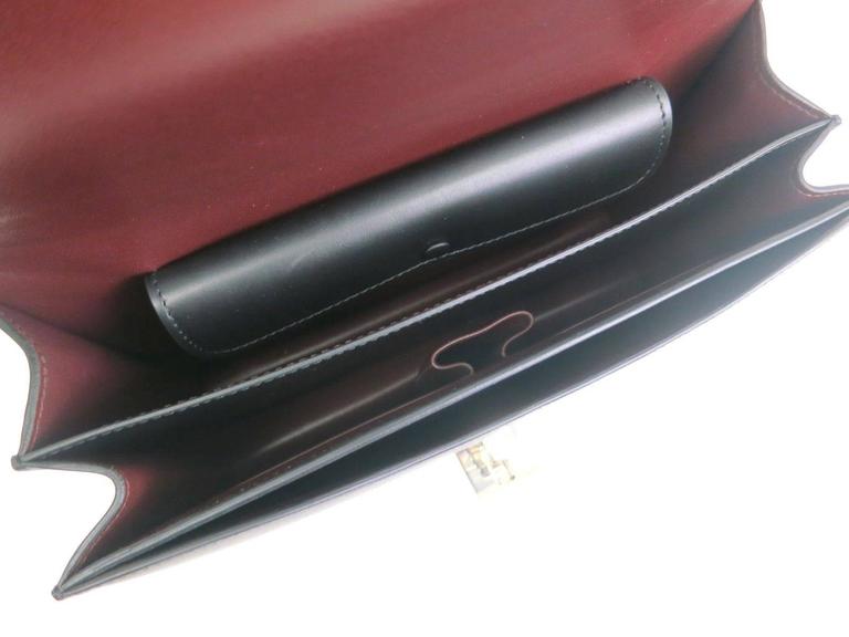 Celine Black Leather Silver Chain Hardware Crossbody Shoulder Bag at