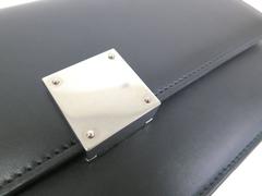 Celine Black Leather Silver Chain Hardware Crossbody Shoulder Bag