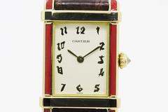Cartier Rare 18kt Gold Tank Chinoise Watch
