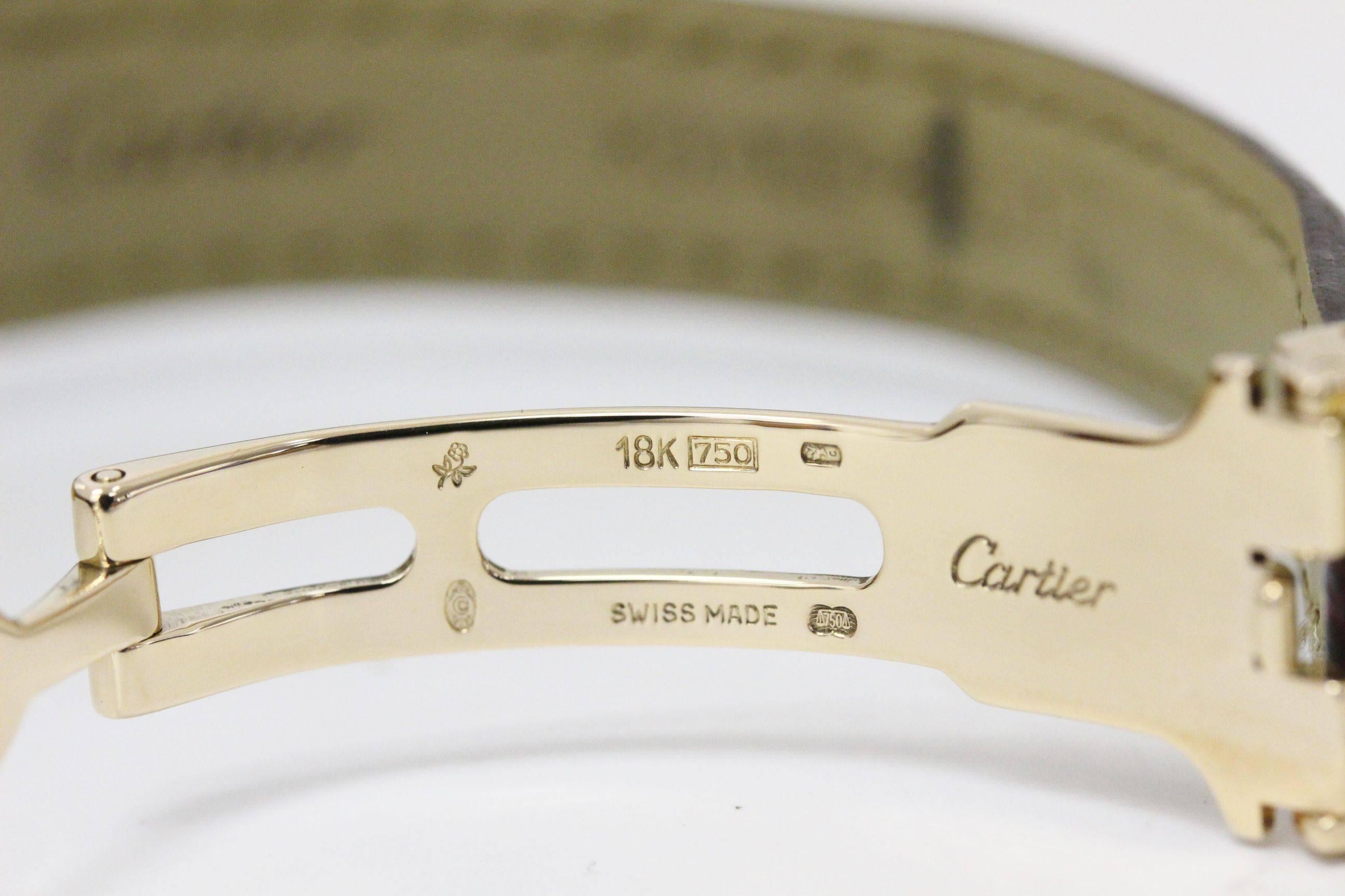 Cartier Rare 18kt Gold Tank Chinoise Watch In Good Condition In Chicago, IL