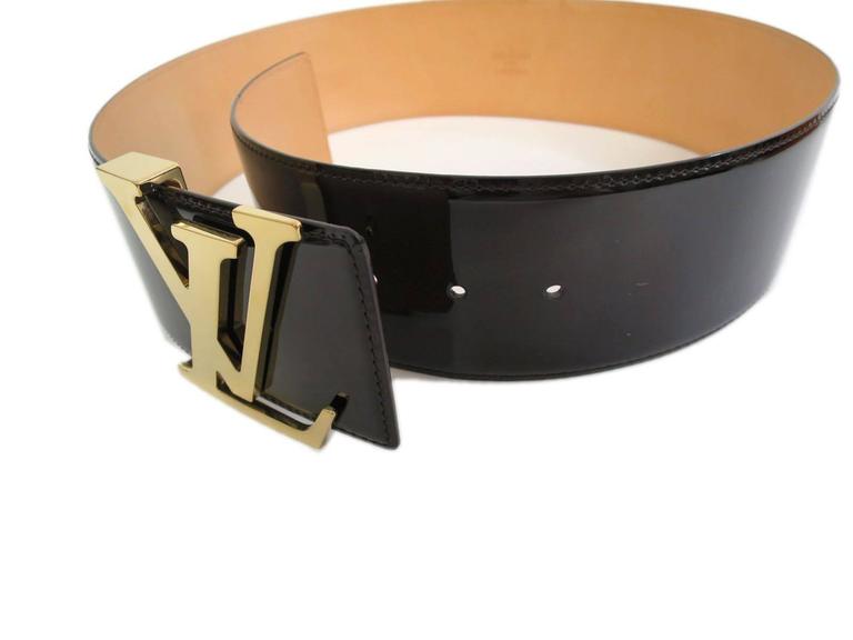 Louis Vuitton Gold LV Vernis Patent Leather Belt at 1stdibs
