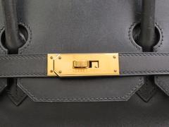 Hermes Birkin 35 Black Box Calf Gold Hardware