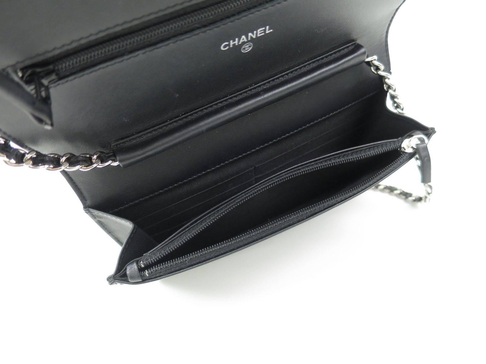 Chanel Black Caviar Leather WOC Wallet on a Chain  1