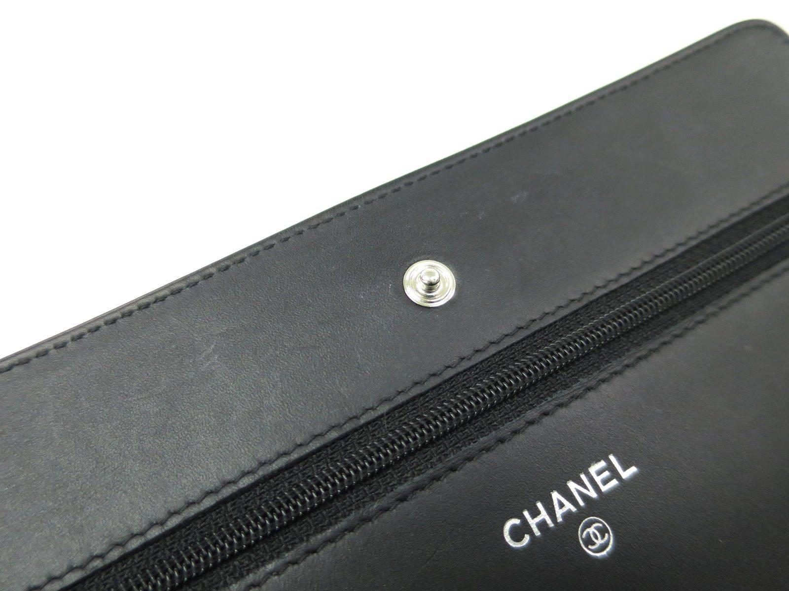 Chanel Black Caviar Leather WOC Wallet on a Chain  4