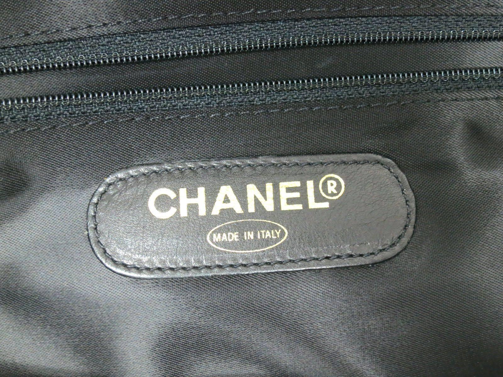 Chanel Black Vintage Caviar Supermodel Overnight Weekender Tote Shoulder Bag 2