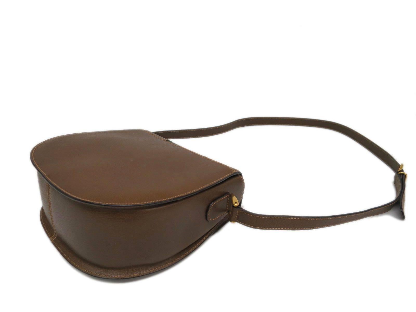 Gucci Vintage Leder Braun Crossbody Umhängetasche Damen