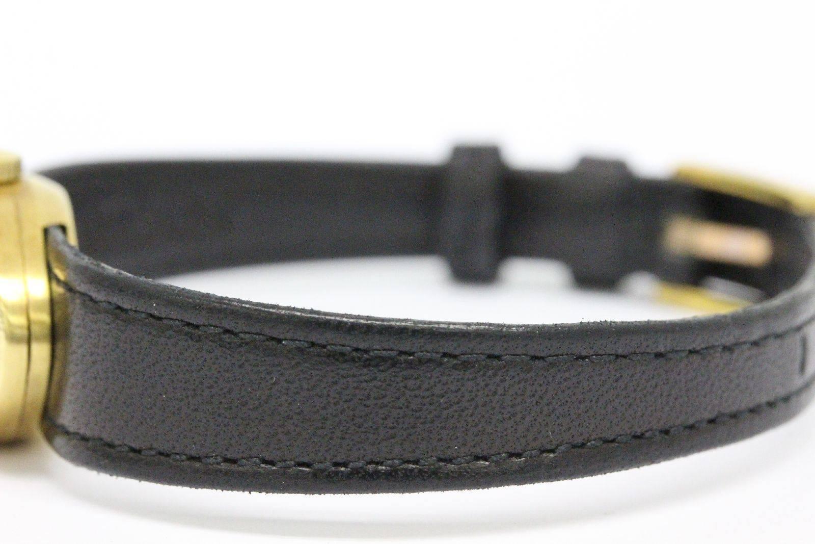 Women's Rolex Vintage 18kt Yellow Gold and Black Leather Chameleon Wrist Watch