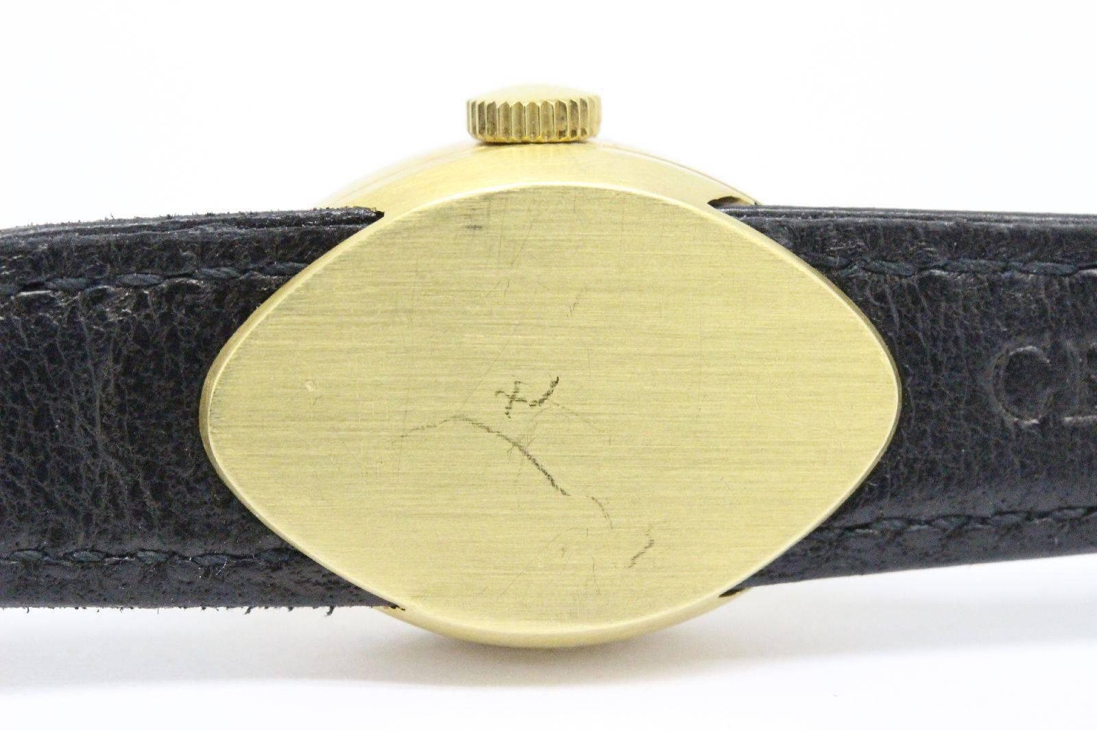 Rolex Vintage 18kt Yellow Gold and Black Leather Chameleon Wrist Watch 2