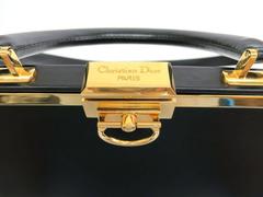 Christian Dior Ladylike Black Leather Gold Hardware Satchel Shoulder Bag