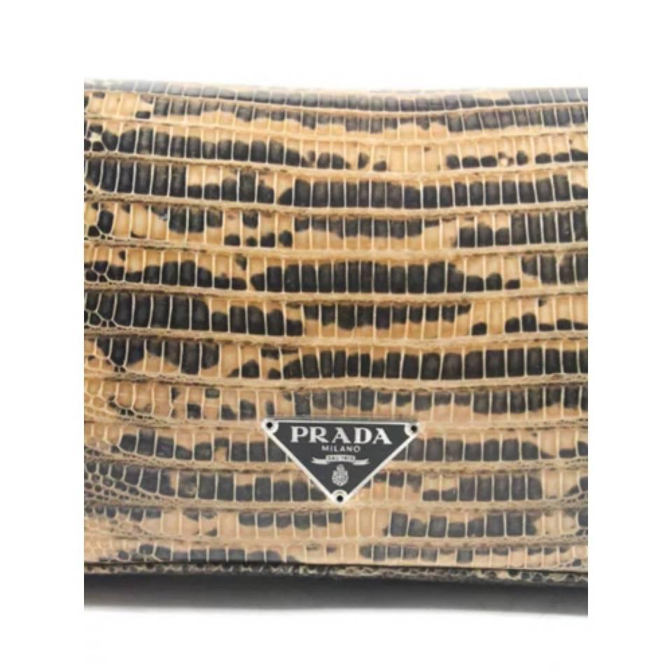 Prada Python Snakeskin Leather Clutch Bag at 1stdibs