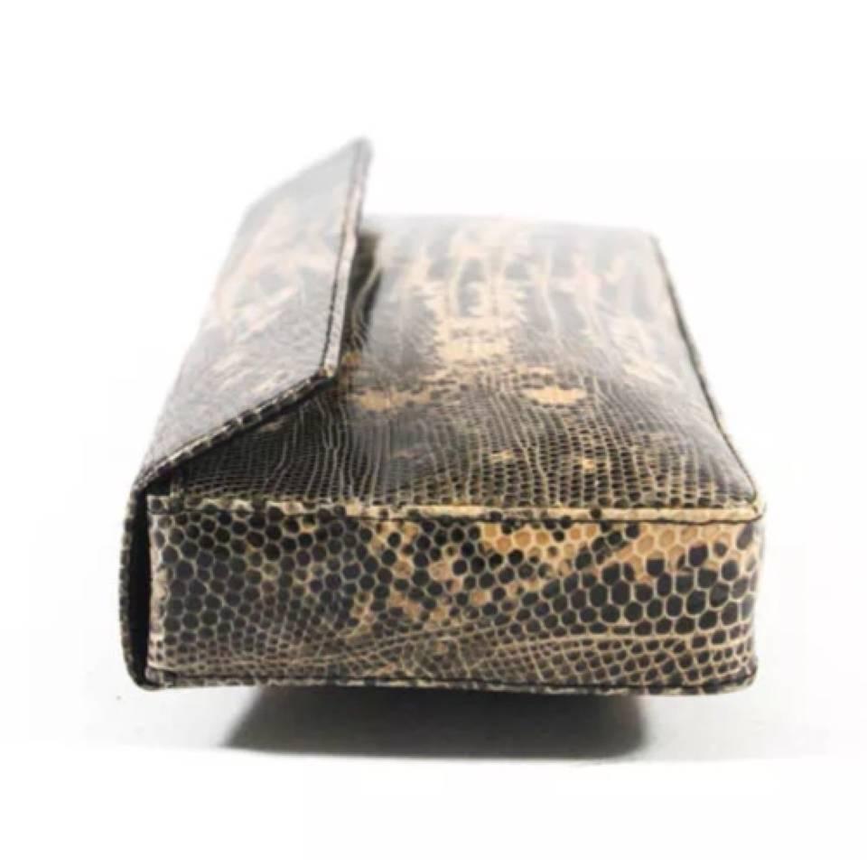 Prada Python Snakeskin Leather Clutch Bag In Excellent Condition In Chicago, IL