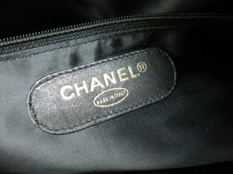 Chanel Black Caviar Leather and Gold Hardware Garment Travel Duffle Bag