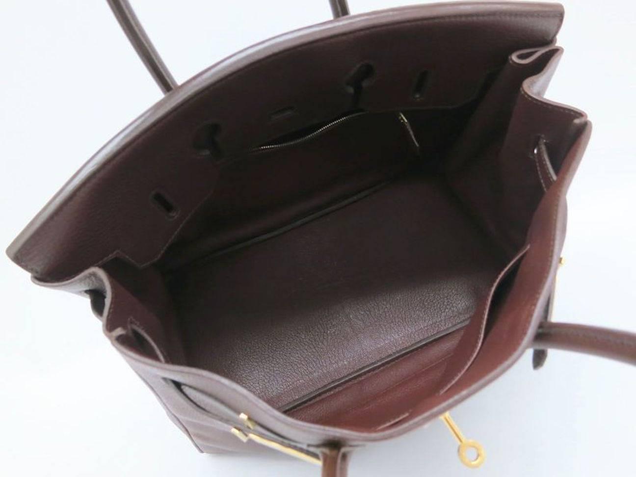 Hermes Birkin 35 Havana Chocolate Brown Togo Leather with Gold Hardware  In Good Condition In Chicago, IL