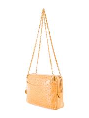 Chanel Vintage Ostrich Leather Gold Hardware Chain Shoulder Bag