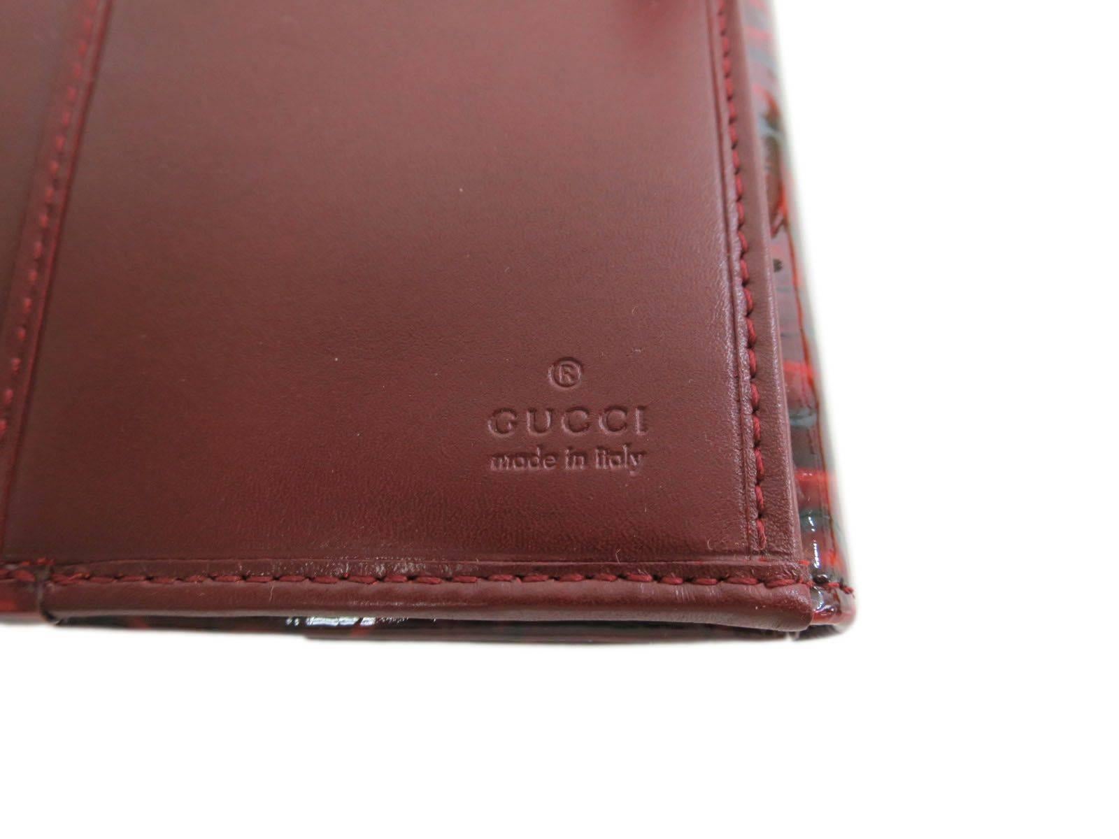 Gucci Horsebit Burgundy Patent Leather Gold Hardware Wallet 2