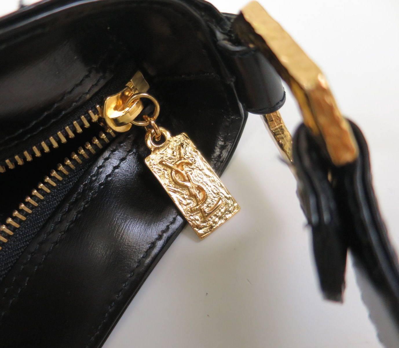 Yves Saint Laurent YSL Black Leather and Gold Hardware Bucket ...  