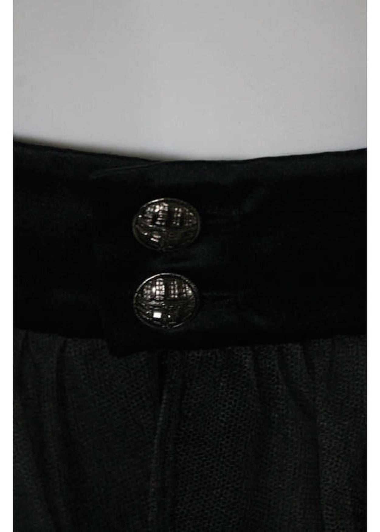 Chanel Rare Black and Gray Silk Sheer Empire Waist Sleeveless Dress Gown 1