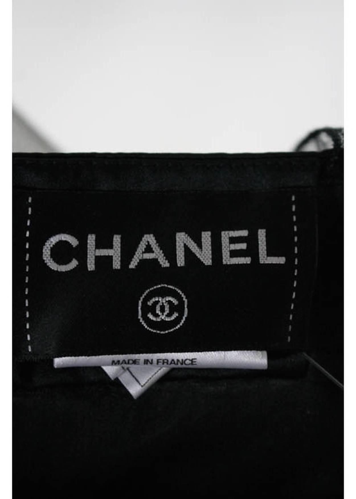 Chanel Rare Black and Gray Silk Sheer Empire Waist Sleeveless Dress Gown 2