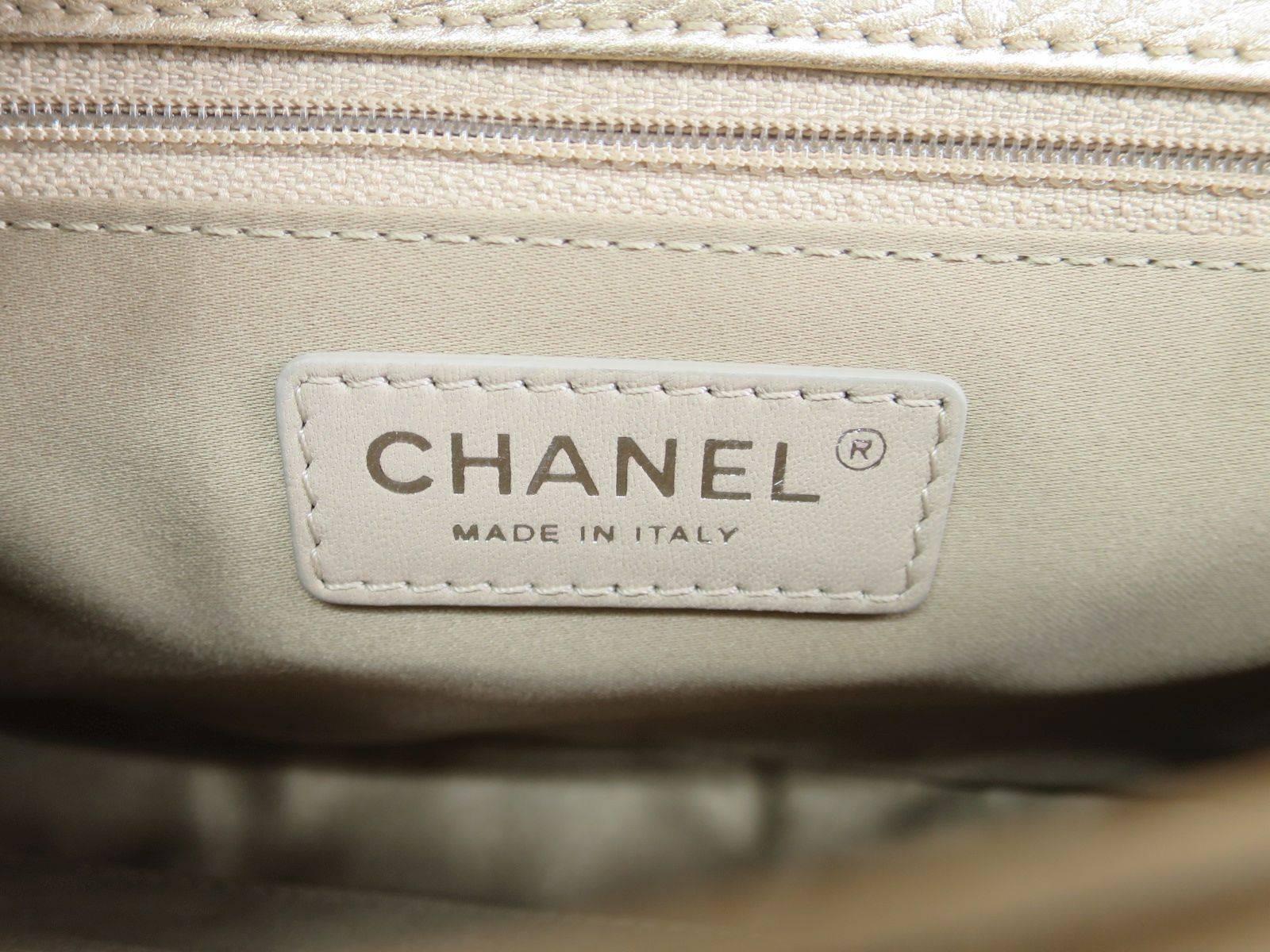 Brown Chanel Champagne Gold Calfskin Leather Flap Shoulder Bag