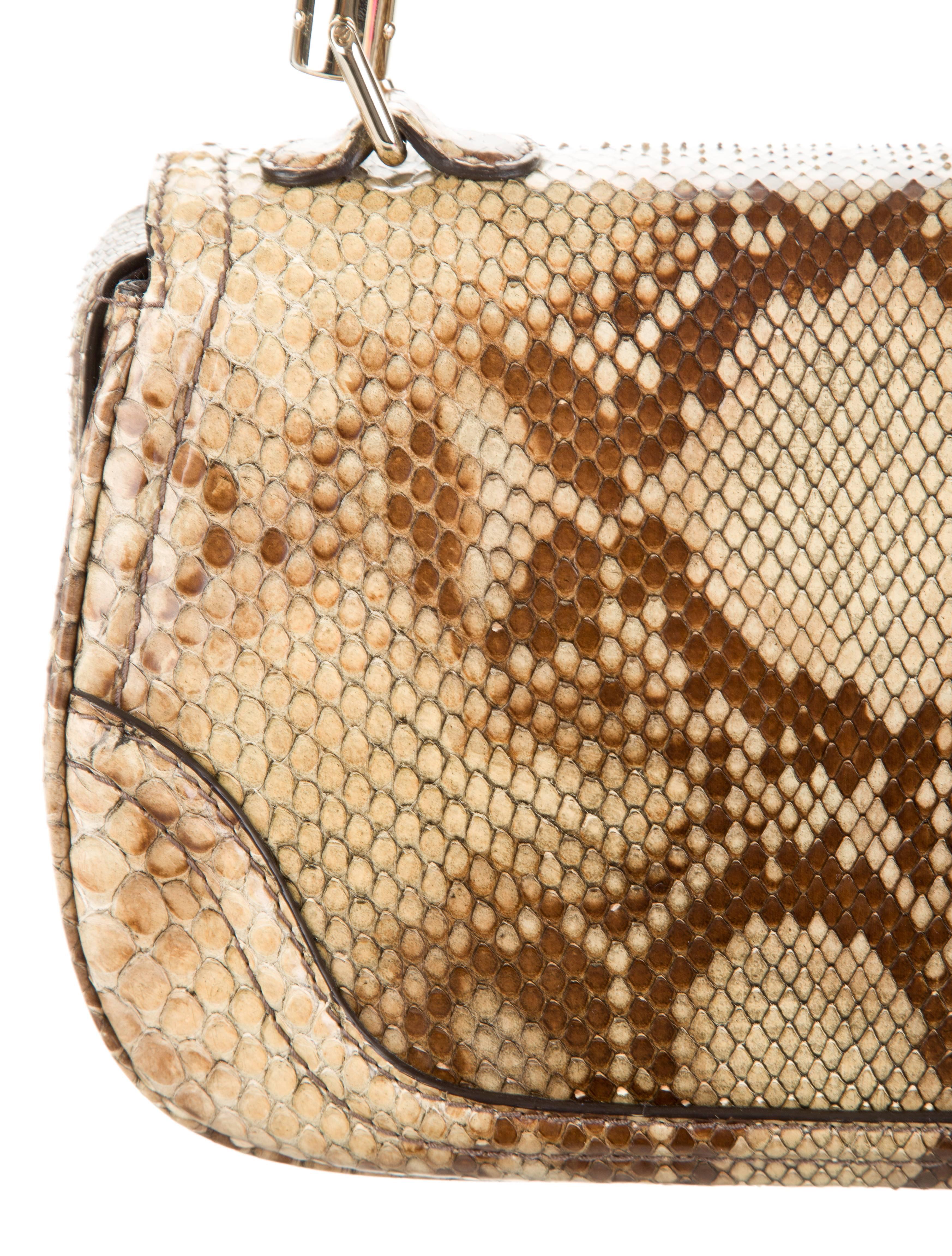 gucci python bag with bamboo handle