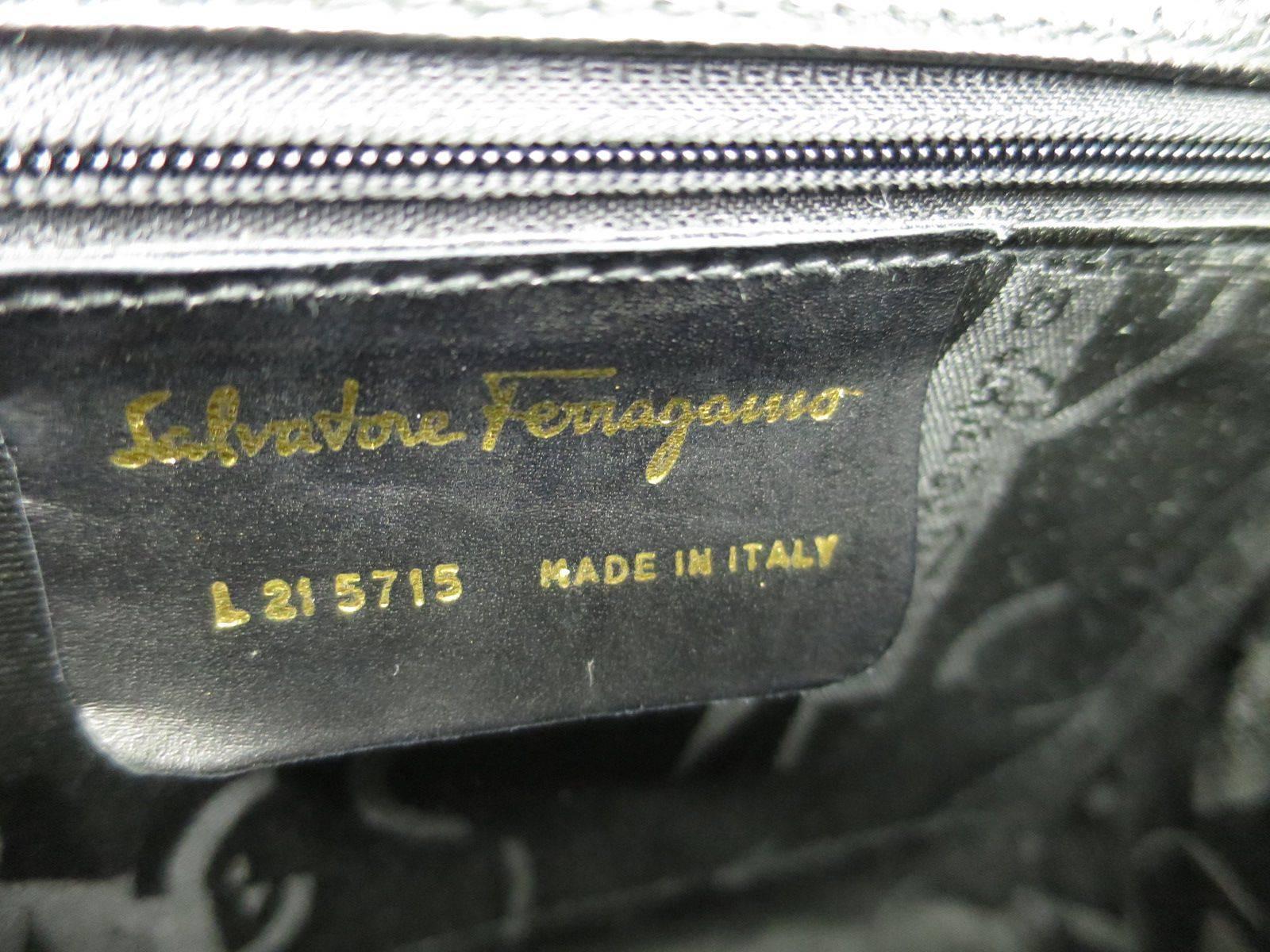 Salvatore Ferragamo Black Leather Flap Gold Hardware Crossbody Shoulder Bag 2
