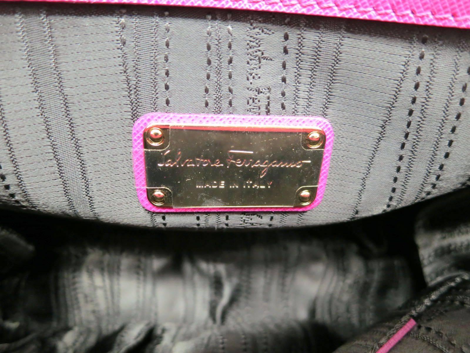 Salvatore Ferragamo Pink Leather Gold Hardware Top Handle Crossbody Shoulder Bag 3