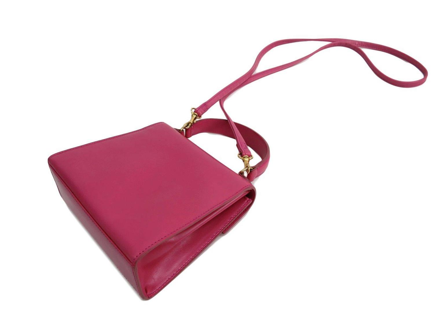 Celine Pink Leather Box Kelly Top Handle Satchel Shoulder Bag at ...