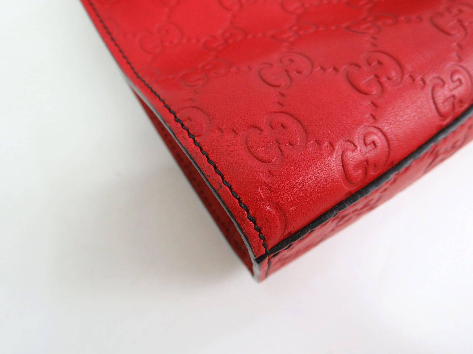 Gucci Monogram GG Flap Rotes Leder Gold Kette Crossbody Umhängetasche 1