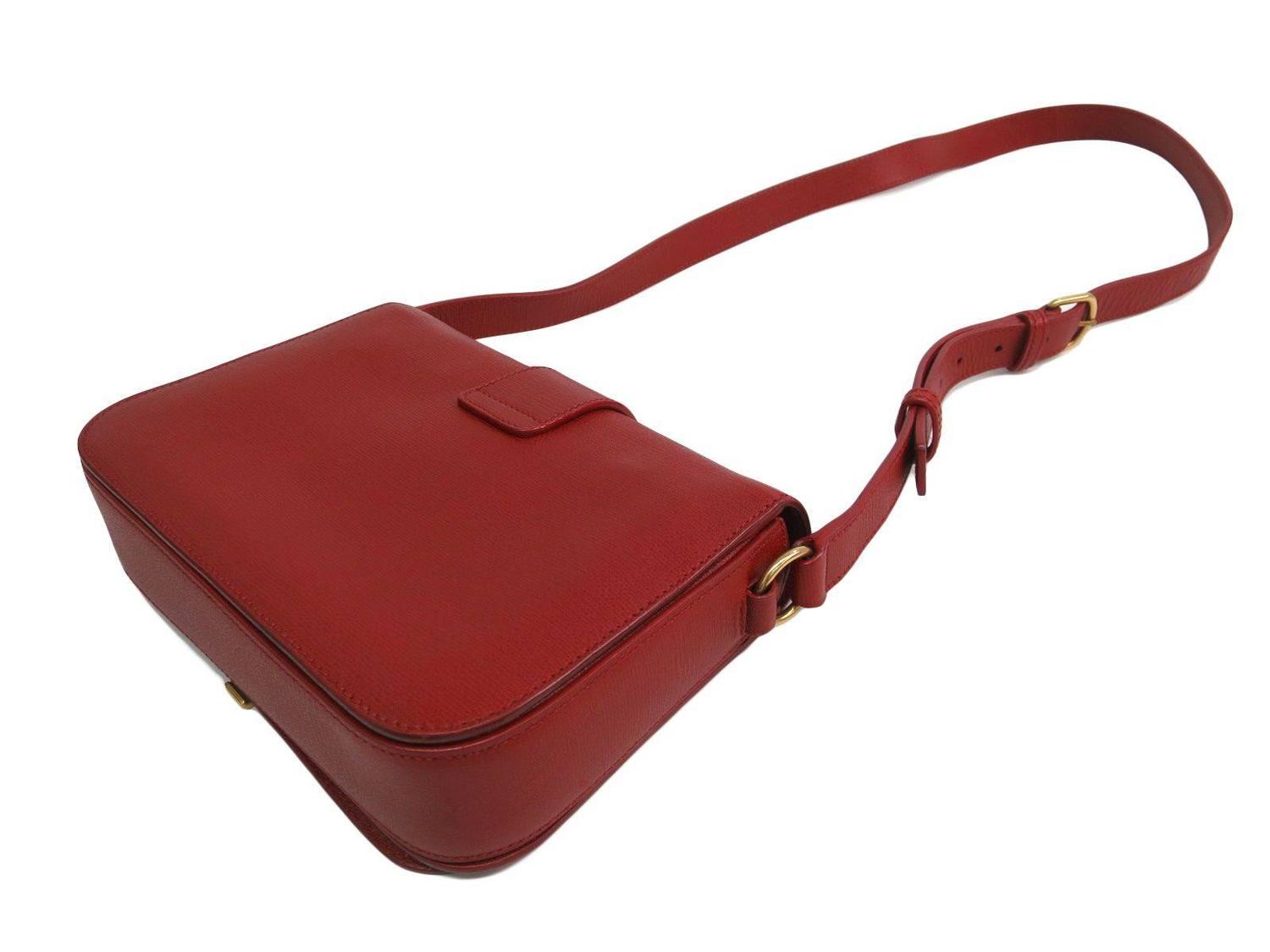 ysl red leather clutch bag chyc  