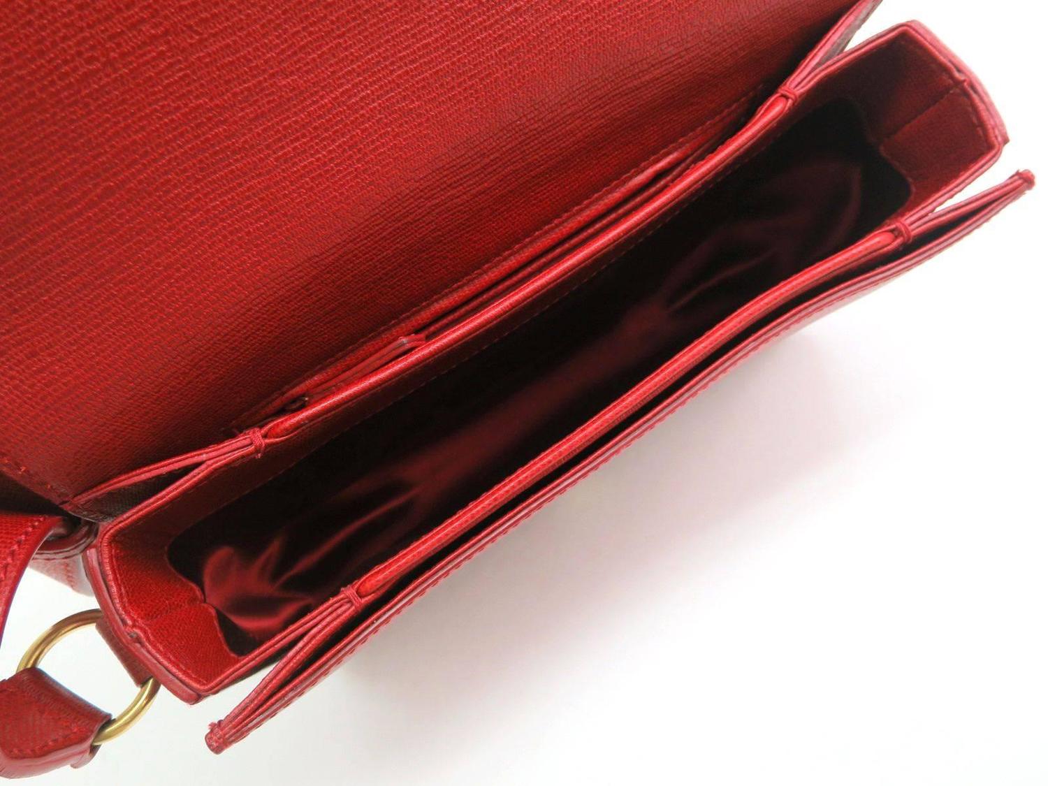 Yves Saint Laurent (YSL) Chyc Y Red Leather Gold Hardware ...  