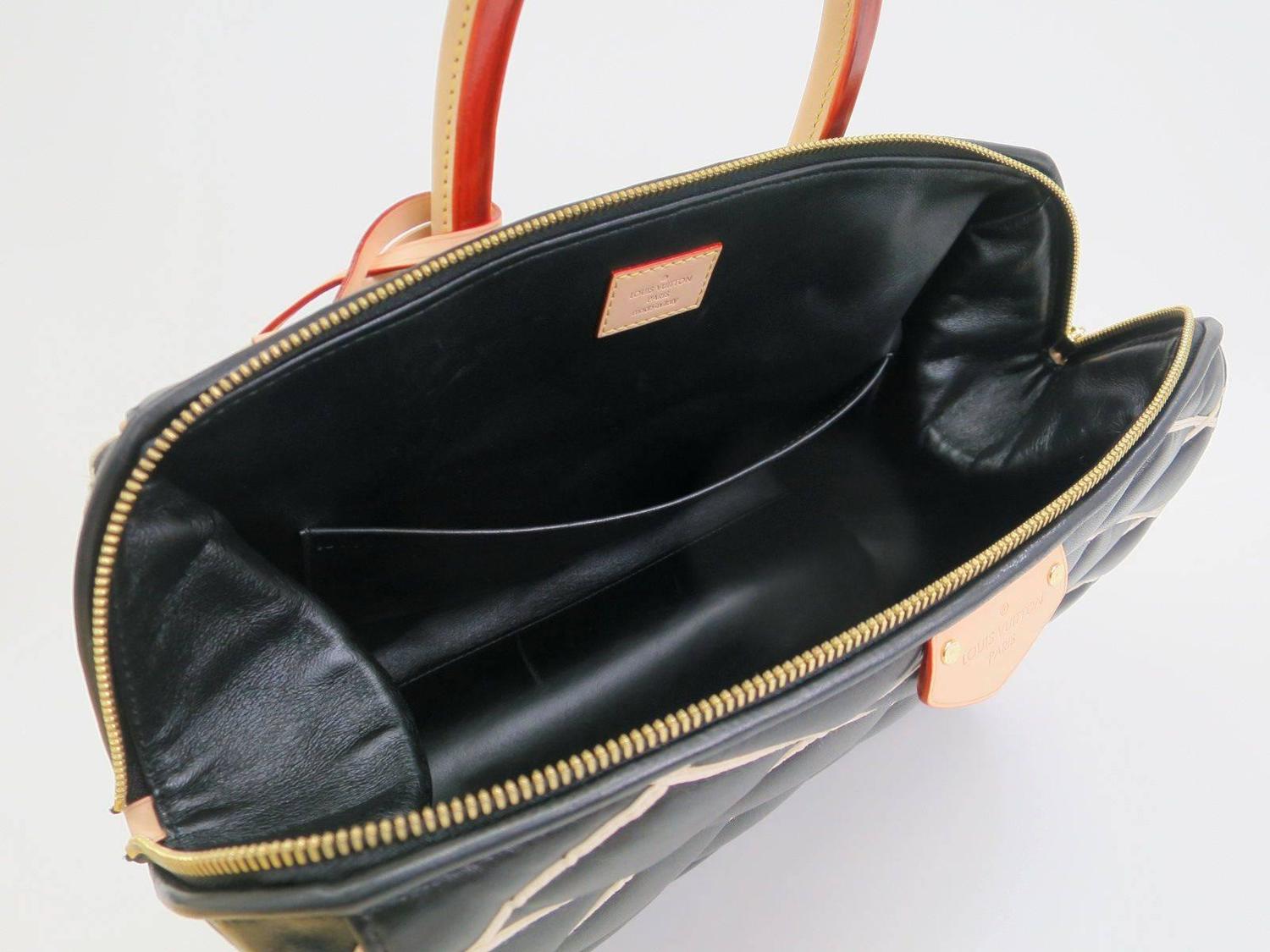 Louis Vuitton Malletage Doc PM Black Leather Top Handle Crossbody Shoulder Ba at 1stdibs