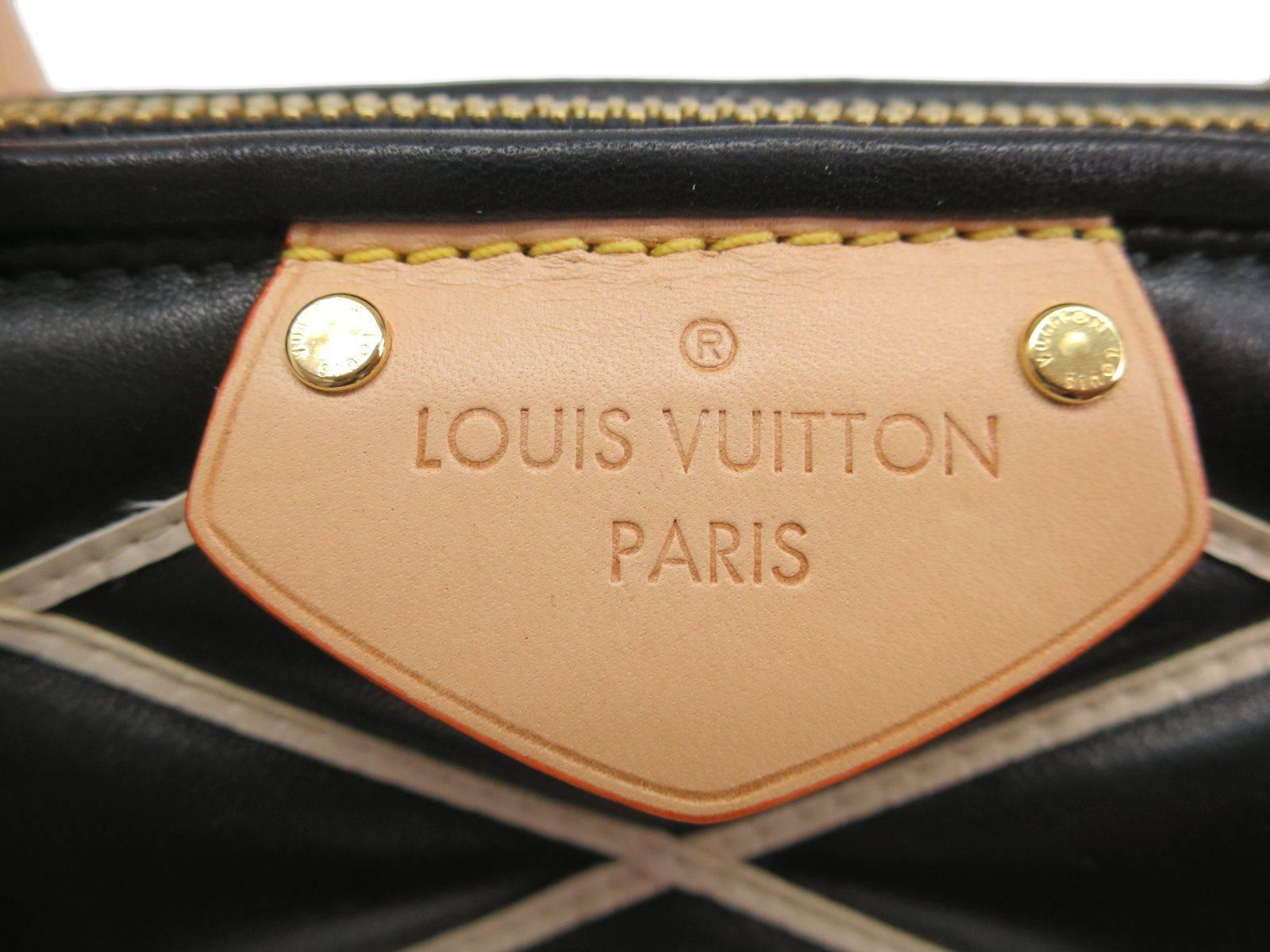 Louis Vuitton Malletage Doc PM Black Leather Top Handle Crossbody Shoulder Ba 1