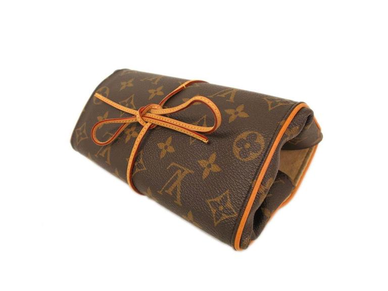 Louis Vuitton Monogram Logo Print Roll Up Jewelry Accessory Travel Case Bag