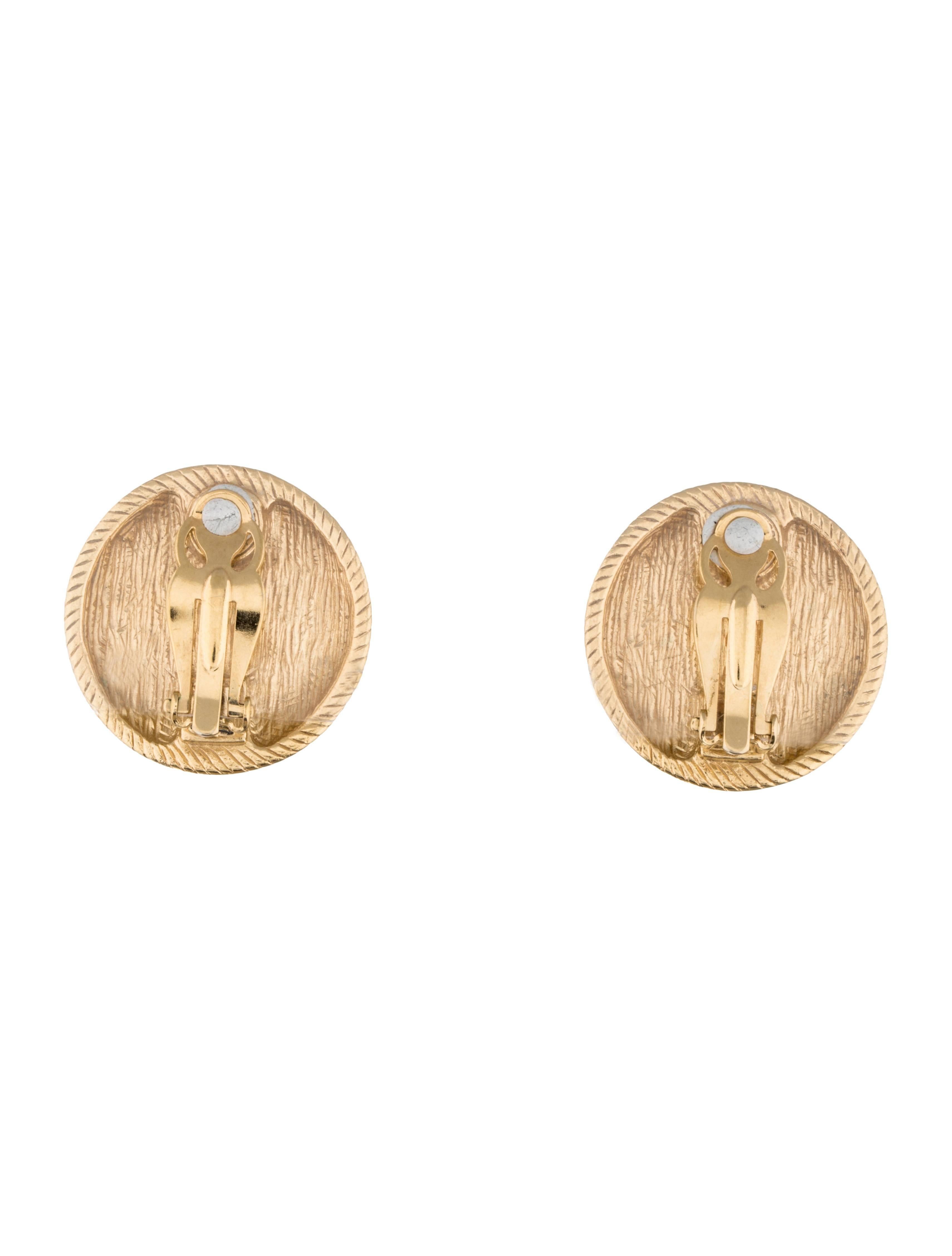 Women's Givenchy Gold Tone Etched Texture Round Earrings