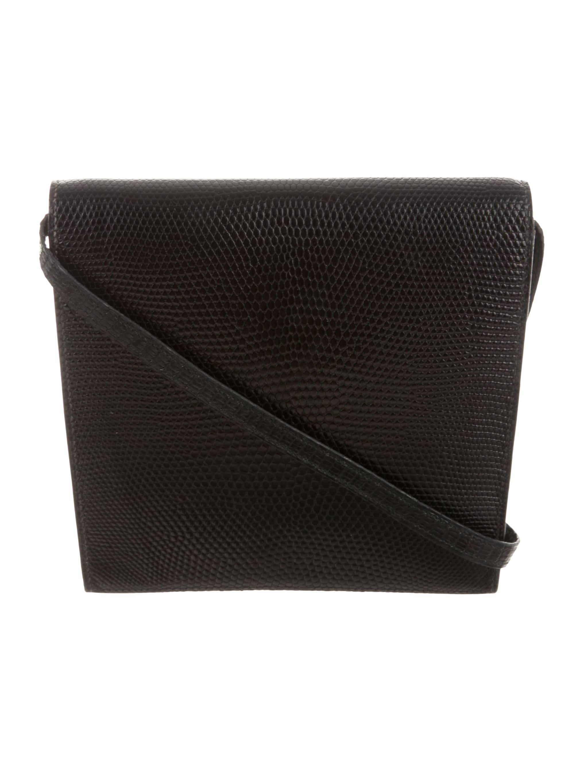 Hermes Black Lizard Leather Kelly Lock Gold Hardware Envelope Shoulder Bag 1