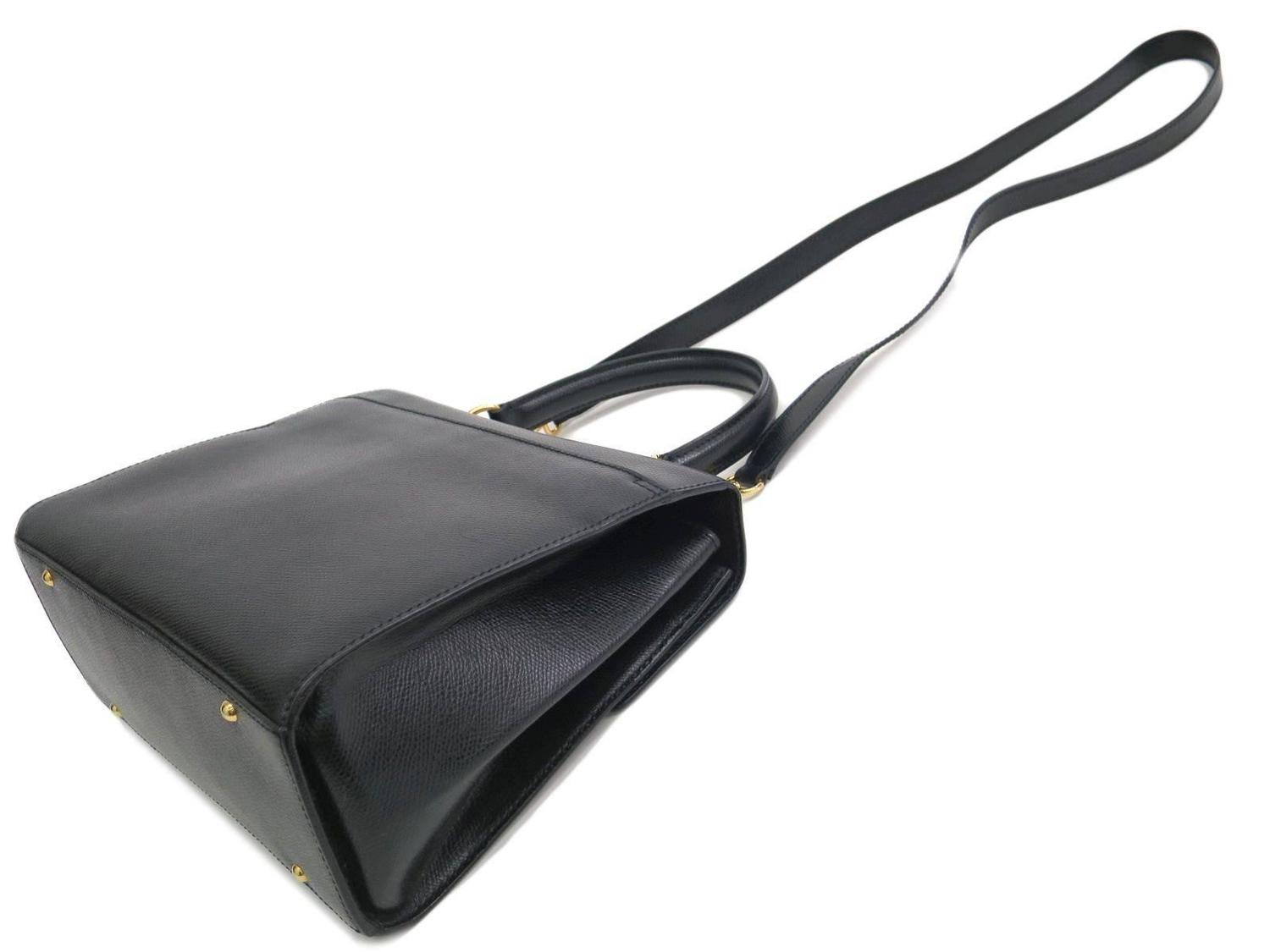 Celine Black Leather Gold Hardware Top Handle Satchel Shoulder Bag ...  