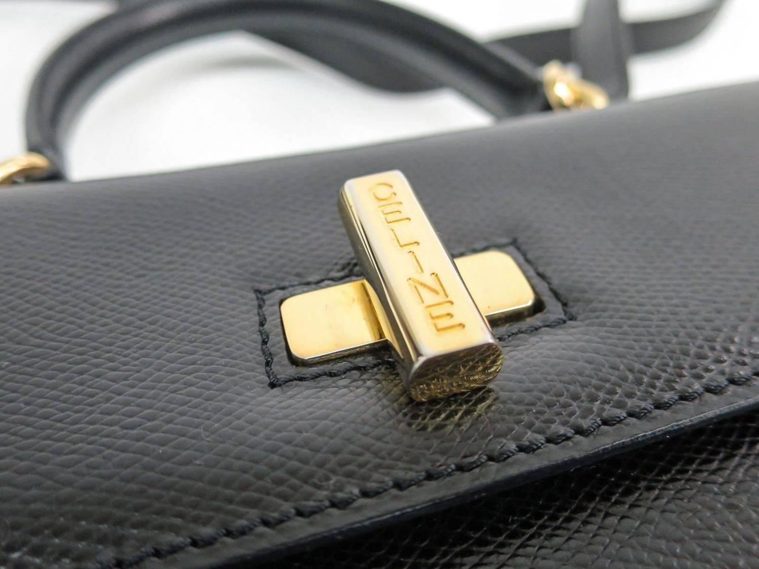 celine black leather bag with double handles  