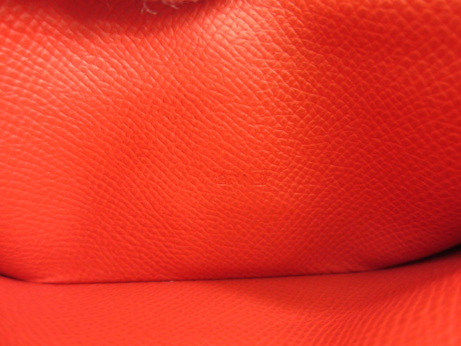 Hermes Red Epsom Leather Gold 'H' Bearn Wallet 1