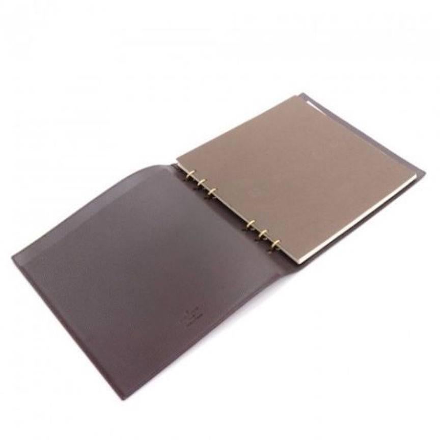 Louis Vuitton Leather Bound Six-Ring Notebook with Paper In Good Condition In Chicago, IL