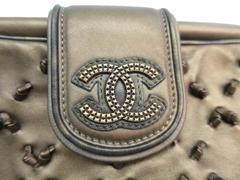 Chanel Bronze Calfskin Leather Gold Hardware Chain Evening Shoulder Bag