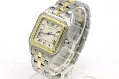 Cartier Panthere Two Tone 18kt Yellow Gold Stainless Steel Mid Size Wrist Watch
