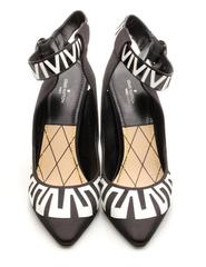 Louis Vuitton NEW Black White Patent Leather Satin Mary Jane Ankle Pumps In Box