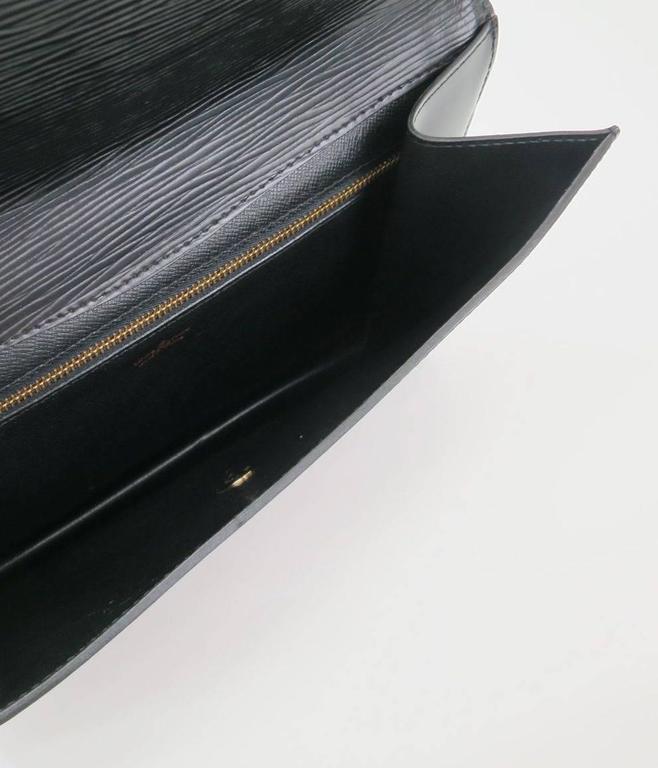 Louis Vuitton Black Epi Leather Gold Logo LV Charm Flap Envelope Clutch Bag at 1stdibs